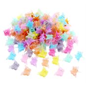 100 mini fjärilar hårklämmor | Butterfly Hair Clips flerfärgad - Jelly Pastel