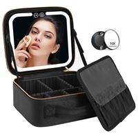 UNIQ Makeup resväska med LED-ljus - Kosmetisk väska för all din makeup - Svart