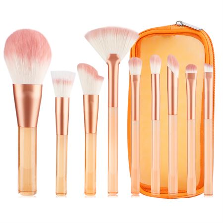 Technique PRO Translucent Perfection Makeup Borste Set - 9 Makeupborstar med väska (ORANGE)