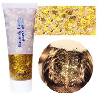 Face & Body Glitter Gel | Flytande Shimmer Paljetter för Makeup & Fest - Guld (50 ml)