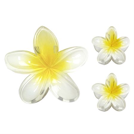 SOHO Moana Trio Hårklämmor - Yellow Plumeria