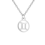 Zodiak Halsband: Tvillingarna - Zodiak, Silver